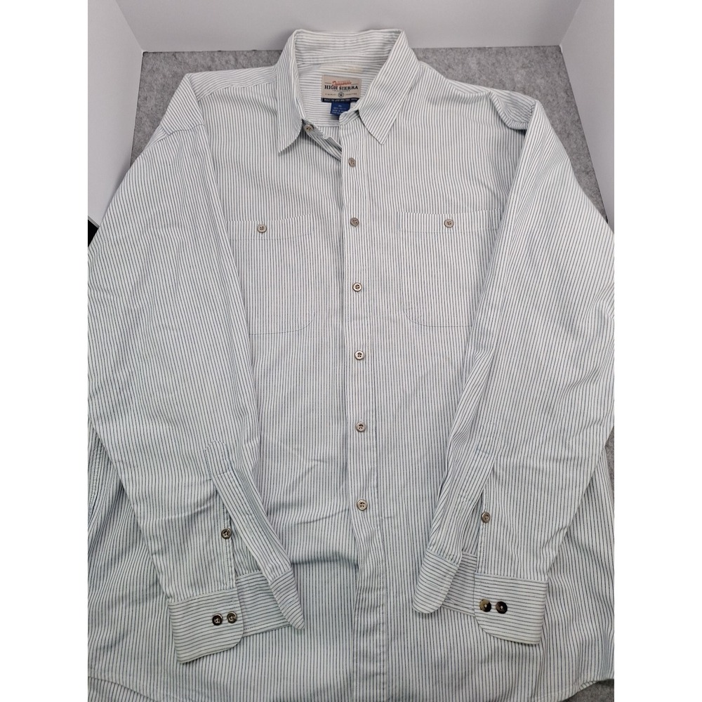 Authentic‎ Dungarees High Sierra Striped Button Down 100% Cotton